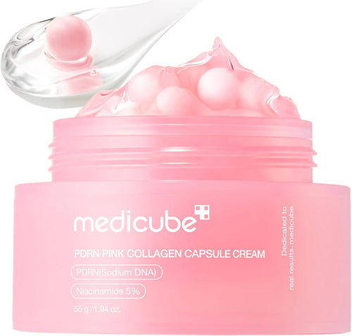 medicube Crema cápsula con salmón ADN PDRN colágeno rosa